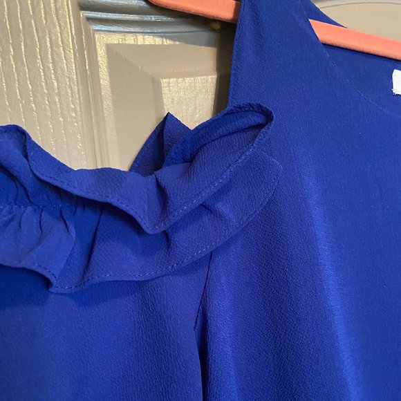 Cold Shoulder Blue Top with Ruffles - Medium - Picture 2 of 3